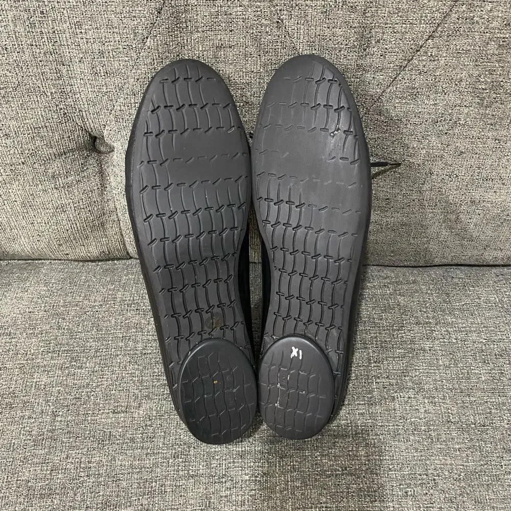 Thierry Rabotin Black Leather Quilted Ballets Flats Women Size EU 42